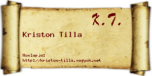Kriston Tilla névjegykártya